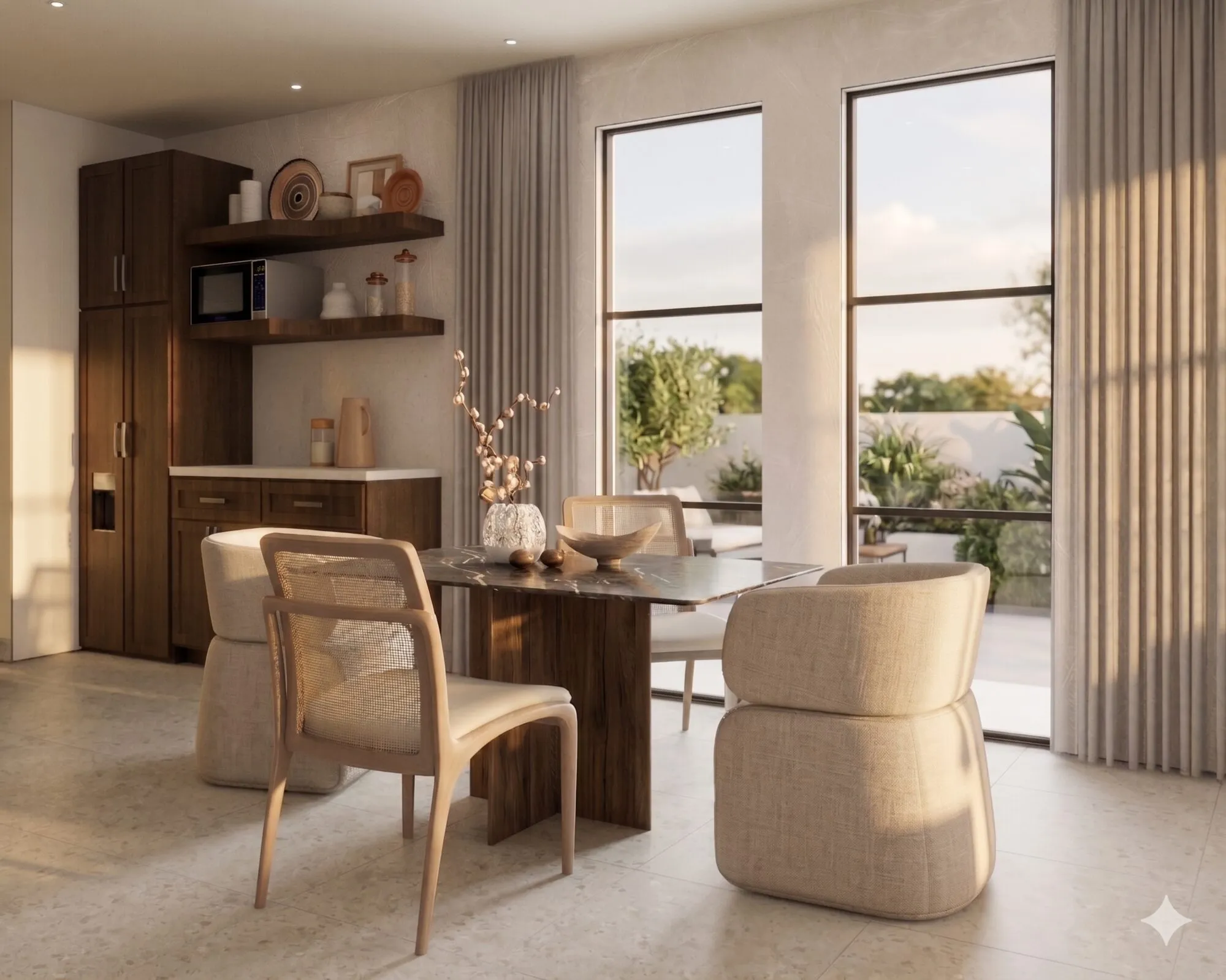 Warm walnut kitchen detail by Duarte Cabinets & Design