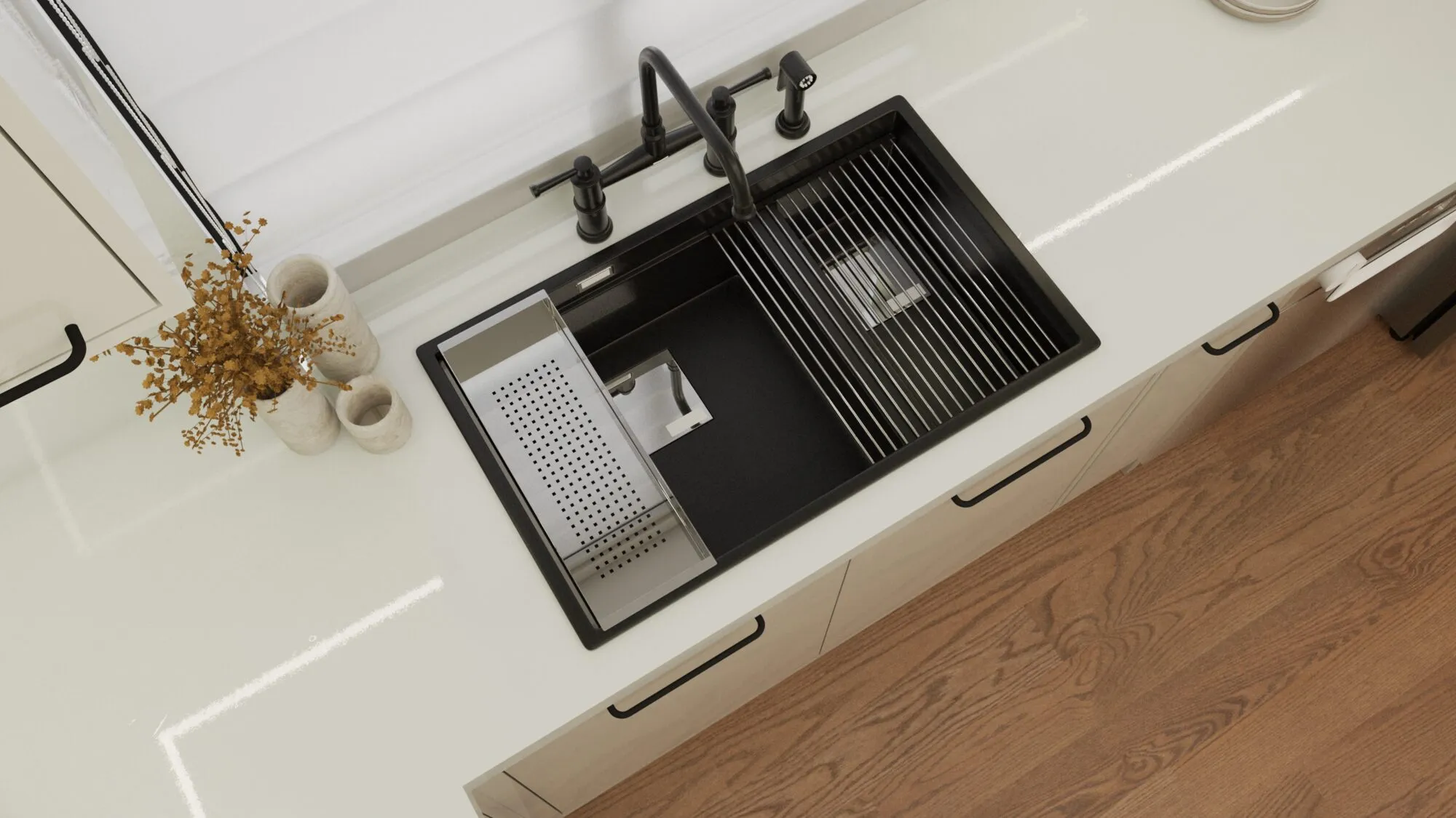 Marble & Walnut Kitchen — view 2