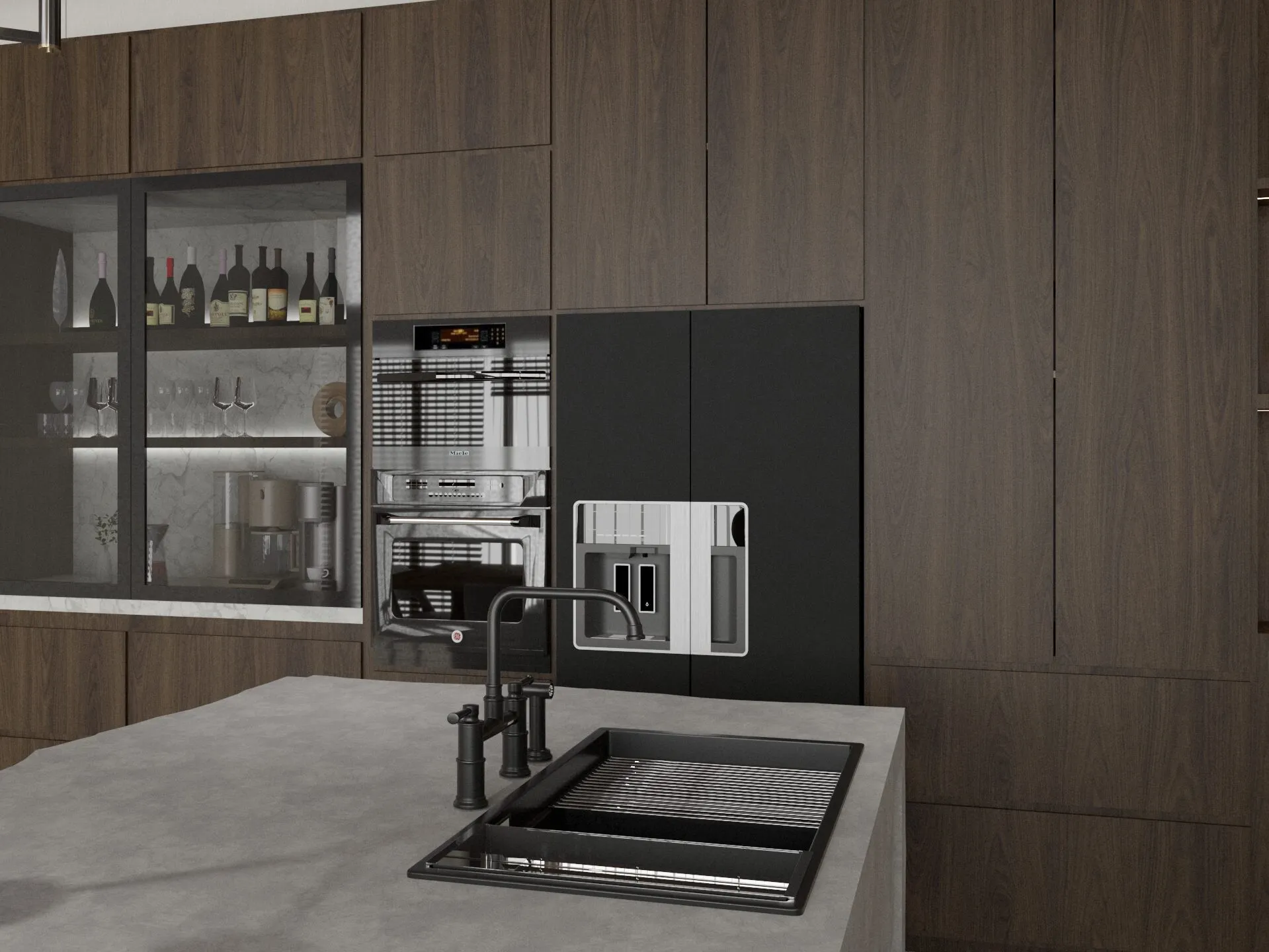 Stone & Walnut Kitchen — view 3