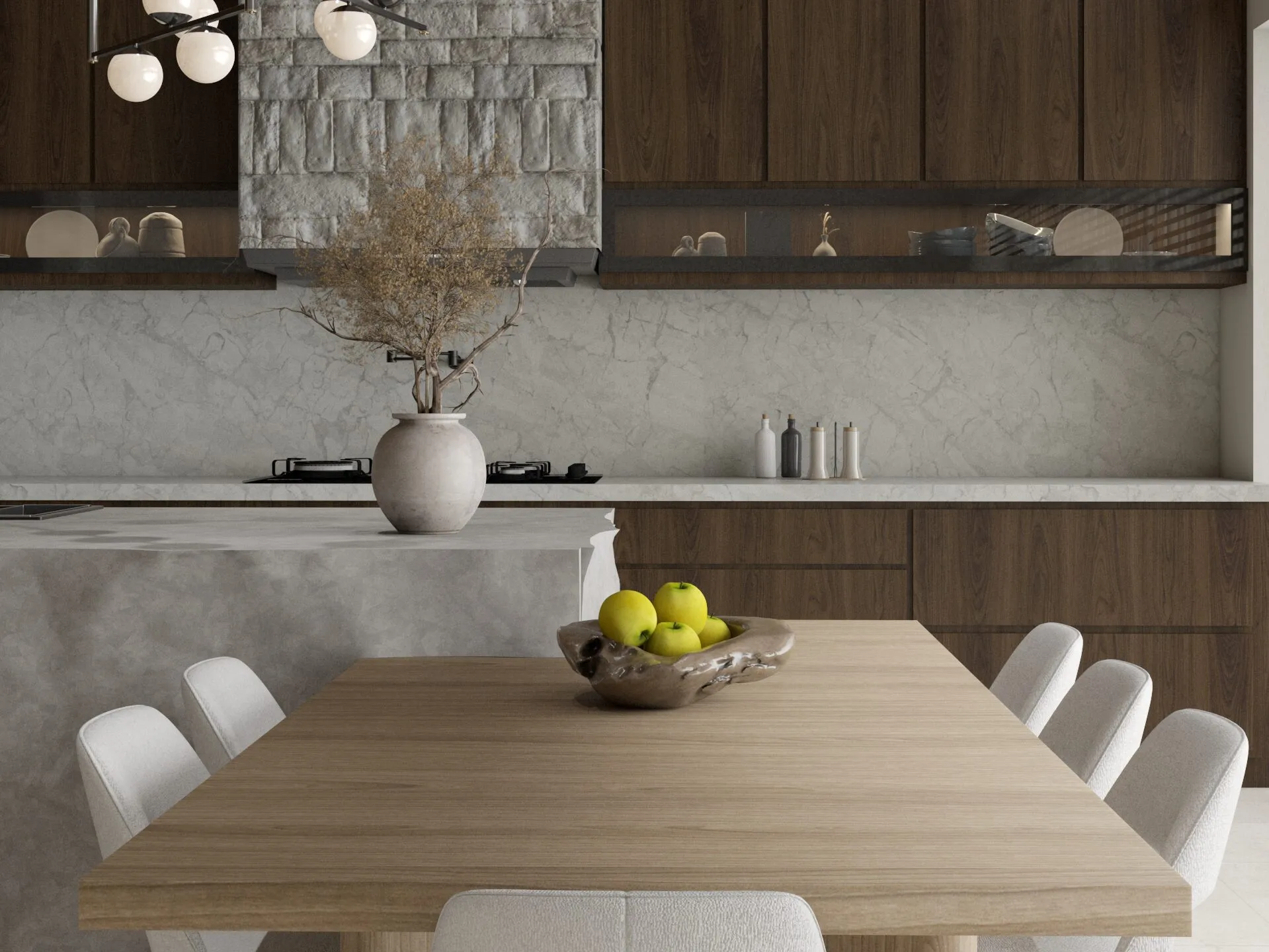 Stone & Walnut Kitchen — view 6